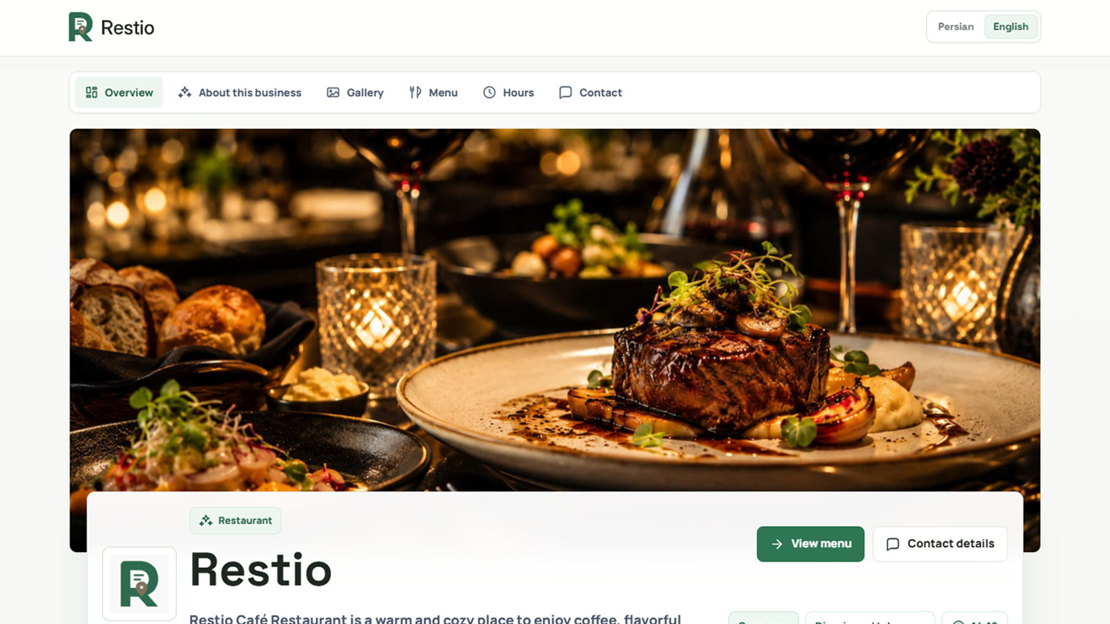 Restio Mosaic template preview